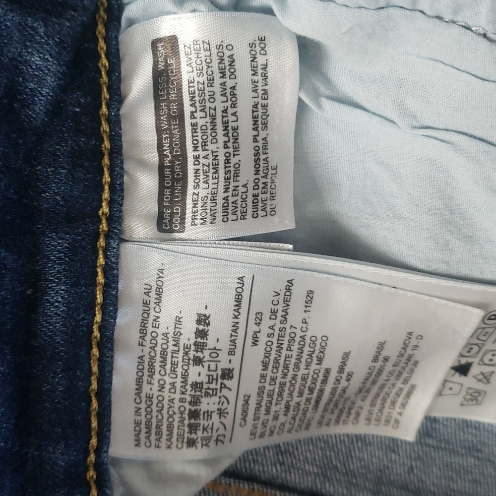 Levi's 721 High Rise Skinny Ripped Distressed Blue Jeans Size W28 L30 - Picture 8 of 14